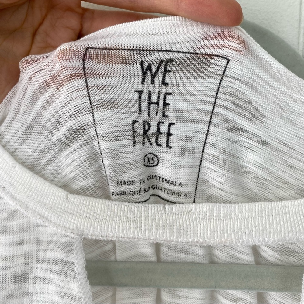 We The Free White Jordan Burnout Cutout Tee Shirt Oversized Fit Size XS - Picture 7 of 15